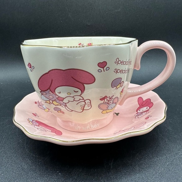 NEW Sanrio My Melody Ceramic Breakfast Cup & Saucer In Box - Picture 6 of 8